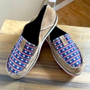 Womens Ariat Stars and Stripes Slip-ons Size 11